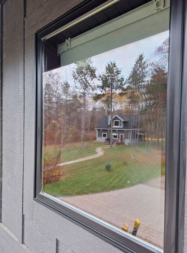 Crystal-clear window after a professional wash